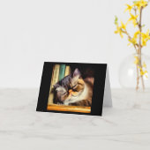 Carte Chat Exotique Shorthair (Fleur jaune)