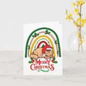 Carte Chat Exotique Shorthair Joyeux Noël (Fleur jaune)