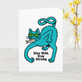Carte Chat Expressif Excentrique (Fleur jaune)