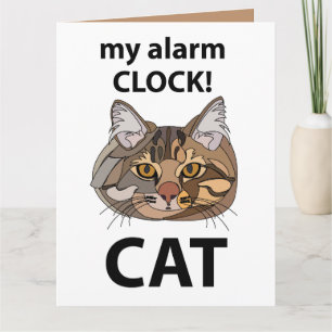 Carte Chat Face Mon Réveil Tabby Cat
