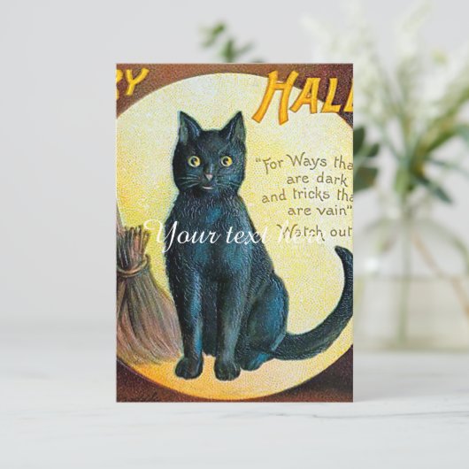 Carte Chat Falln Joyeux Halloween (Debout devant)
