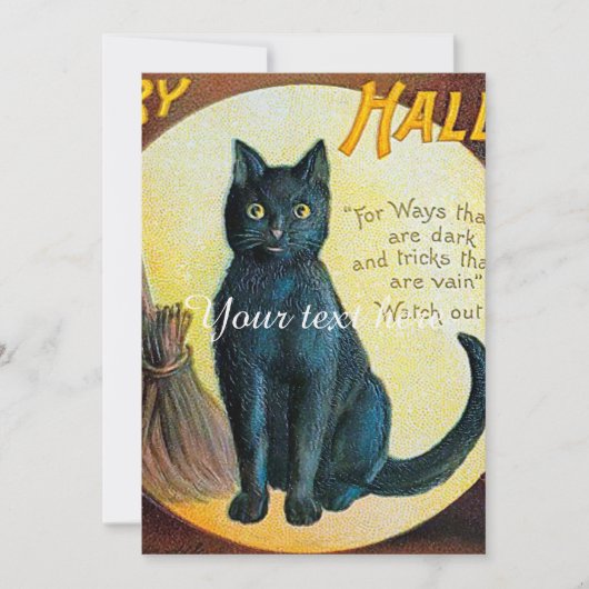 Carte Chat Falln Joyeux Halloween (Devant)