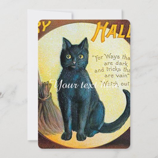 Carte Chat Falln Joyeux Halloween (Devant)