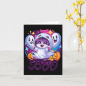Carte Chat fantôme Boo (Fleur jaune)