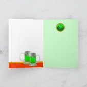 CARTE CHAT FÊTE DES PÈRES AVEC BIÈRE IRLANDAISE VERTE (Intérieur)