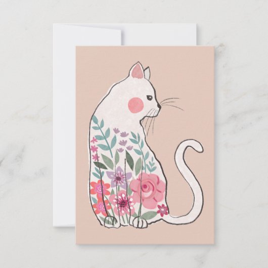 Carte Chat floral (Devant)