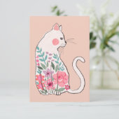 Carte Chat floral (Debout devant)