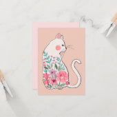 Carte Chat floral (Devant/Arrière en situation)