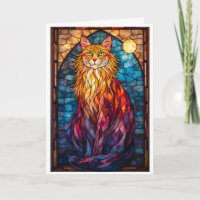 Chat Fluffy Grand Style Vitrail