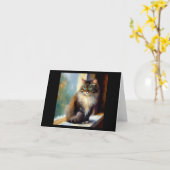 Carte Chat forestier norvégien (Fleur jaune)