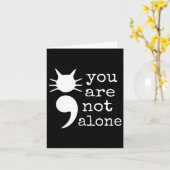 Carte Chat Forme Semicolon Cadeau de Prévention du Suici (Fleur jaune)