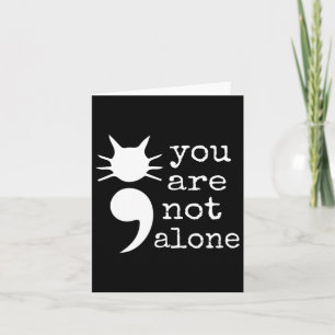 Carte Chat Forme Semicolon Cadeau de Prévention du Suici