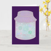 Carte Chat Galaxie dans un Pot | Art de Chat Kawaii de l (Fleur jaune)