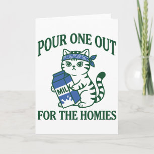 Carte Chat Gangster Verse Une Out pour les Potes Drôle