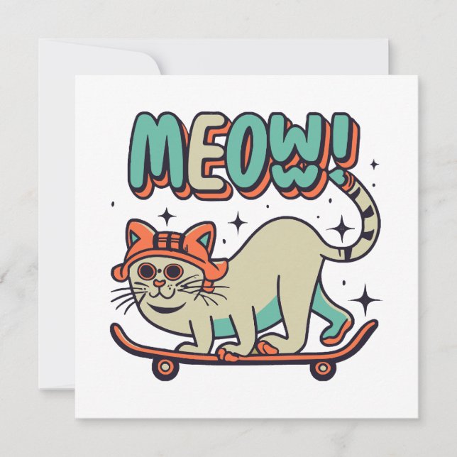 Carte Chat Glissant Miaou (Devant)