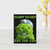 Carte Chat Gnarp Mème Drôle de Chat Alien Mème Brainrot (Fleur jaune)