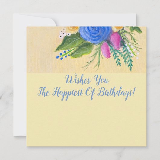 Carte Chat gris avec Fleurs Art Whimsical (Dos)