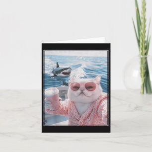 Carte Chat Gros Sur Un Bateau De Yacht Avec Cool De Requ