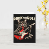 Carte Chat Guitare Électrique Rock And Roll Rocker Chatt (Fleur jaune)