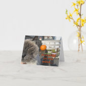 Carte Chat Halloween (Fleur jaune)