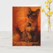Carte Chat Halloween (Fleur jaune)