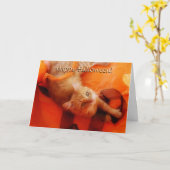 Carte Chat Halloween (Fleur jaune)