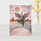 Carte Chat Halloween amusante (Fleur jaune)