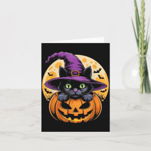Carte Chat Halloween Citrouille Chat Noir Épouvantable E