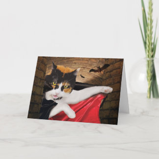 Carte Chat Halloween Drôle mignon Adorable Meilleu