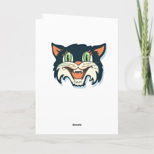 Carte Chat Halloween Vintage (Dos)