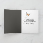 Carte Chat hirsute d'anniversaire avec papillon (Intérieur)