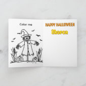 Carte Chat hobo itinérant avec citrouille (Intérieur)