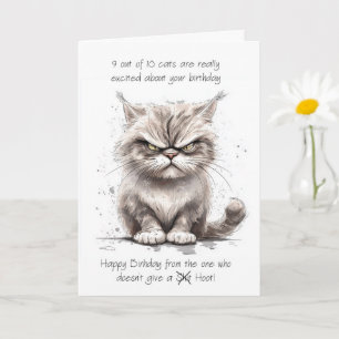 Carte Chat humour grincheux 9 chats sur 10 dans un sketc