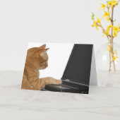 Carte chat informatique (Fleur jaune)