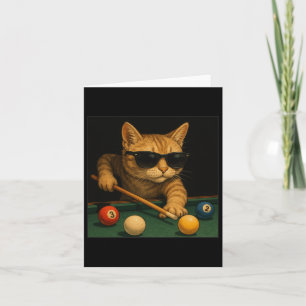 Carte Chat Jouer Billard De Piscine Dans Le Salon Cool F