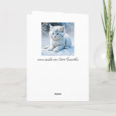 Carte Chat Jouer dans la neige | Penser à votre sujet (Dos)