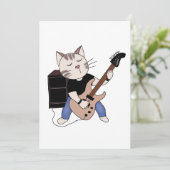 Carte chat jouer guitare électrique (Debout devant)