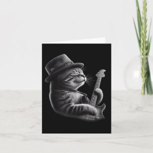 Carte Chat Jouer Guitare - Funny Rock Music Guitare Chat