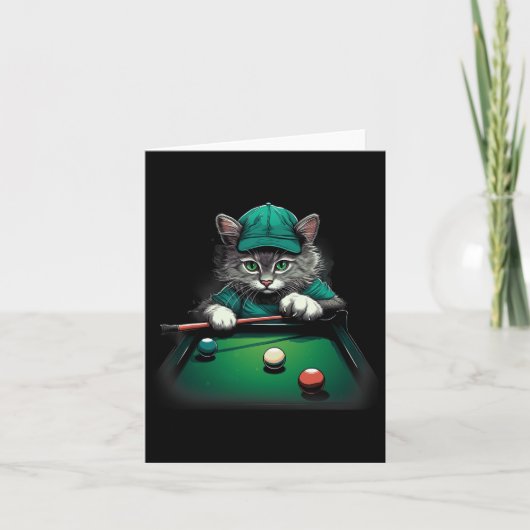 Carte Chat Jouer Pool Billard Cool Drôle Chats (Devant)