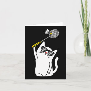 Carte Chat Joueur de Badminton Navette Joueur Amant Entr
