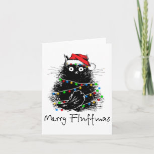 Carte Chat Joy Fluffmas Amateur de Chat Cadeau de Noël