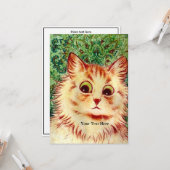 Carte Chat Kaleidoscope vintage par Louis Wain (Devant/Arrière en situation)