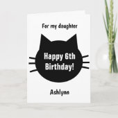 Carte Chat Kitty 6e Anniversaire (Devant)