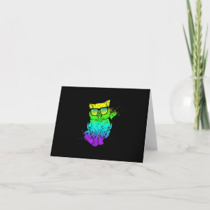 Carte Chat Kitty coloré Cadeau de musique Lover