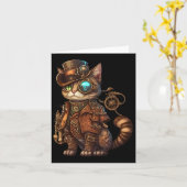 Carte Chat Kitty Kitty Steampunk (Fleur jaune)