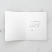 Carte Chat Kitty noir et blanc avec Coeurs Anniversaire (Intérieur)
