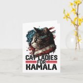 Carte Chat Ladies Pour Kamala Harris Funny Chat 2 (Fleur jaune)