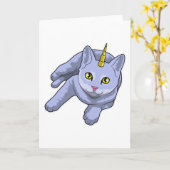 Carte Chat Licorne (Fleur jaune)