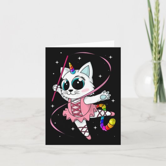 Carte Chat licorne Cati corne Kittycorn joli chat arc-en (Devant)