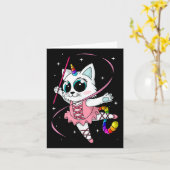 Carte Chat licorne Cati corne Kittycorn joli chat arc-en (Fleur jaune)